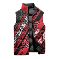Personalised Aotearoa Te Arawa Sleeveless Puffer Jacket New Zealand Maori Tribal Fern Pattern