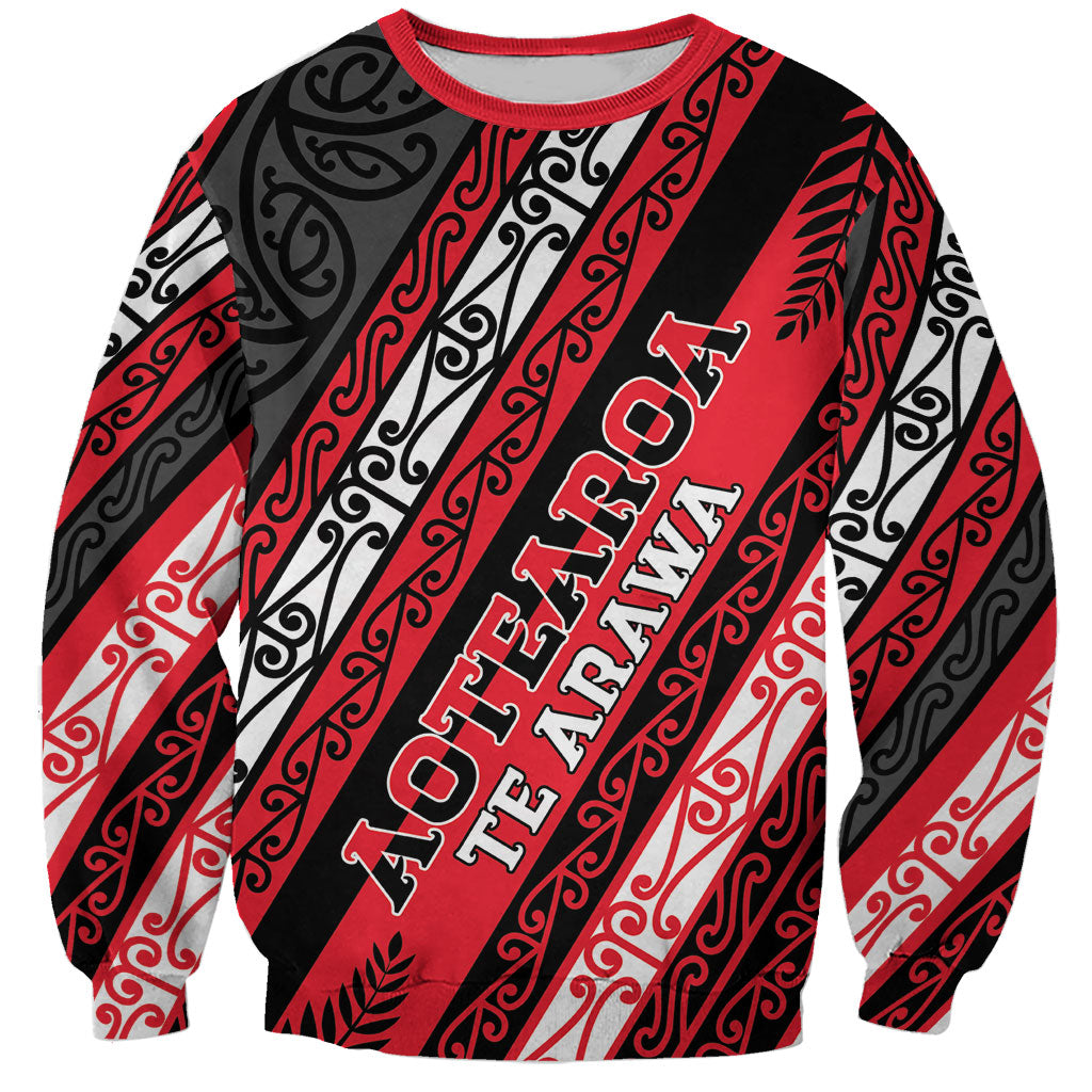 Personalised Aotearoa Te Arawa Sweatshirt New Zealand Maori Tribal Fern Pattern