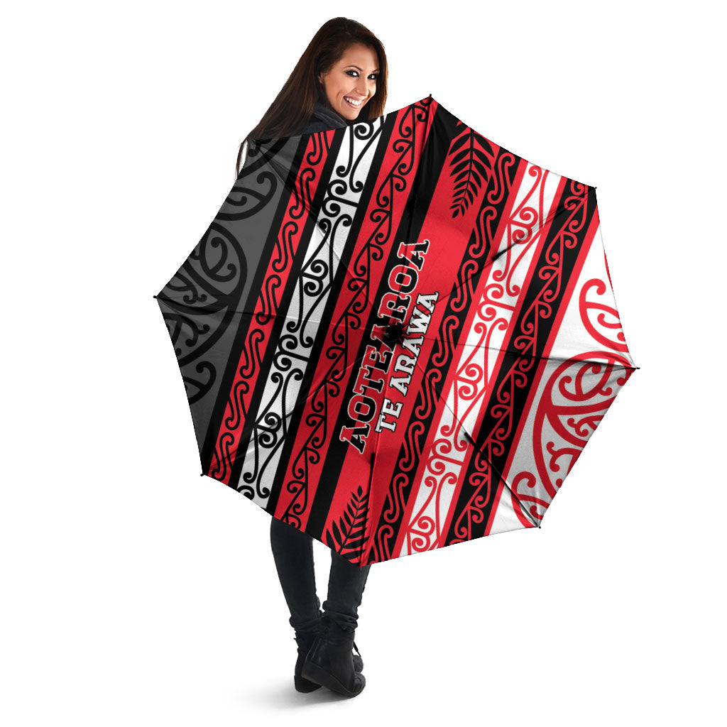 Aotearoa Te Arawa Umbrella New Zealand Maori Tribal Fern Pattern