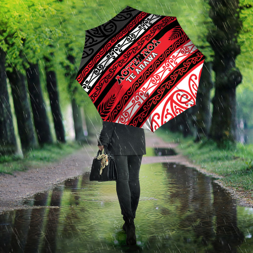 Aotearoa Te Arawa Umbrella New Zealand Maori Tribal Fern Pattern