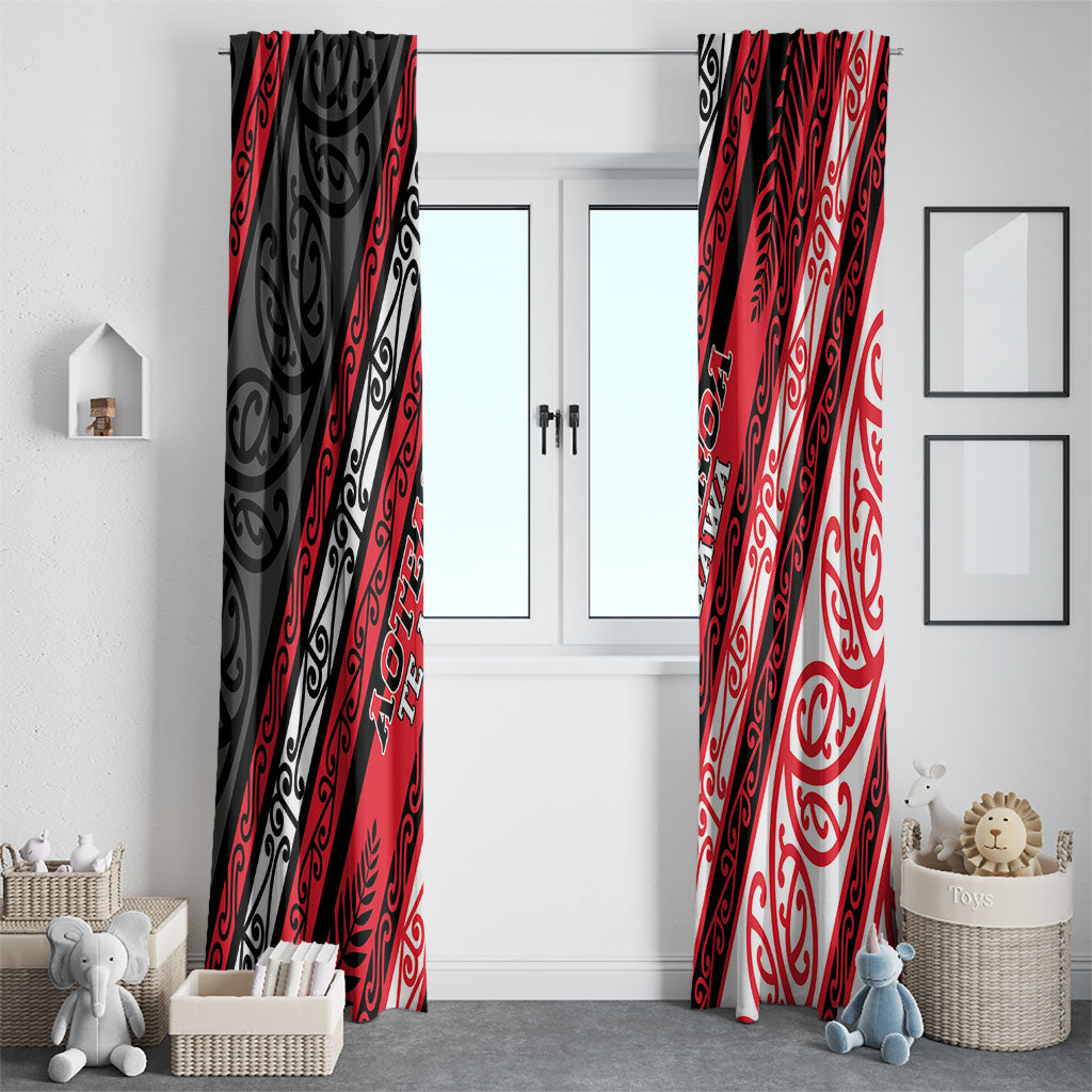 Aotearoa Te Arawa Window Curtain New Zealand Maori Tribal Fern Pattern