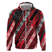 Personalised Aotearoa Te Arawa Zip Hoodie New Zealand Maori Tribal Fern Pattern