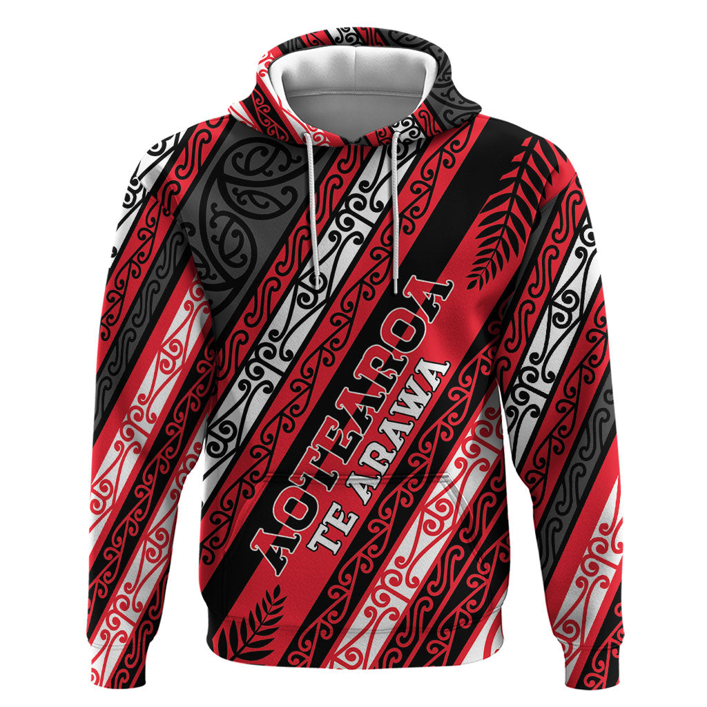 Personalised Aotearoa Te Arawa Zip Hoodie New Zealand Maori Tribal Fern Pattern