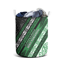 Aotearoa Ngati Maniapoto Laundry Basket New Zealand Maori Tribal Fern Pattern