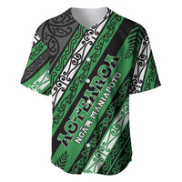 Personalised Aotearoa Ngati Maniapoto Baseball Jersey New Zealand Maori Tribal Fern Pattern