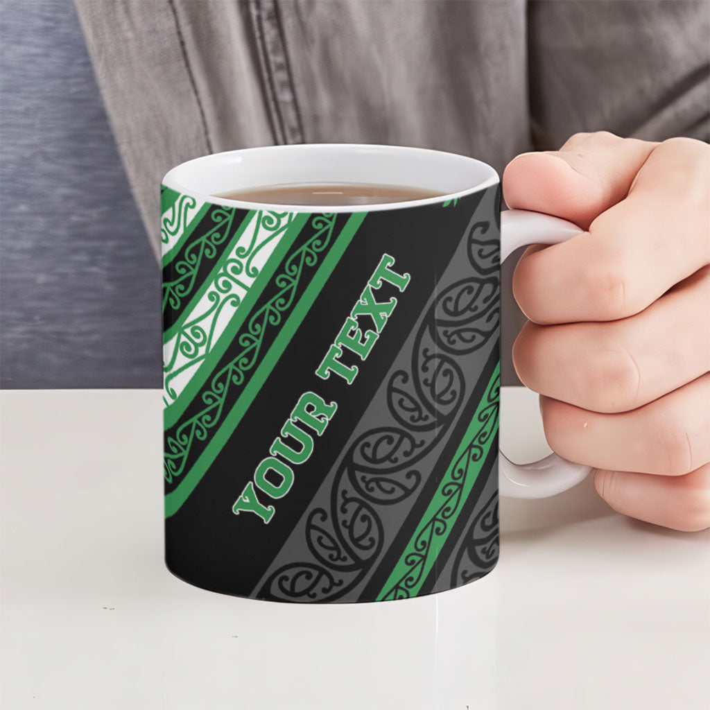 Personalised Aotearoa Ngati Maniapoto Ceramic Mug New Zealand Maori Tribal Fern Pattern