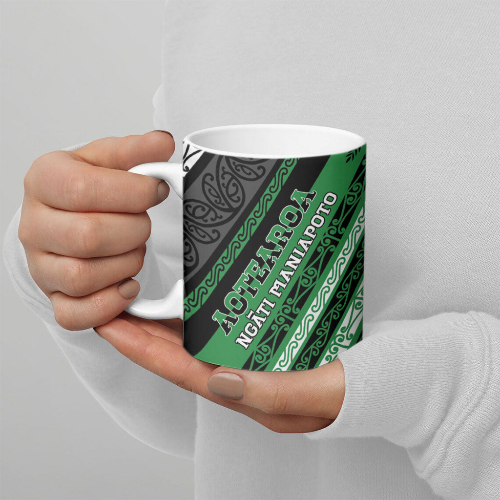 Personalised Aotearoa Ngati Maniapoto Ceramic Mug New Zealand Maori Tribal Fern Pattern