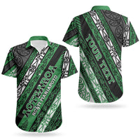 Personalised Aotearoa Ngati Maniapoto Couples Matching Short Sleeve Bodycon Dress and Hawaiian Shirt New Zealand Maori Tribal Fern Pattern