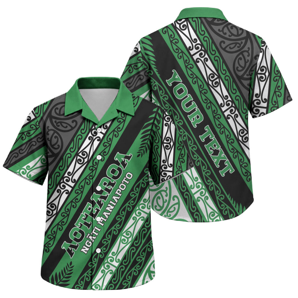 Personalised Aotearoa Ngati Maniapoto Family Matching Puletasi and Hawaiian Shirt New Zealand Maori Tribal Fern Pattern