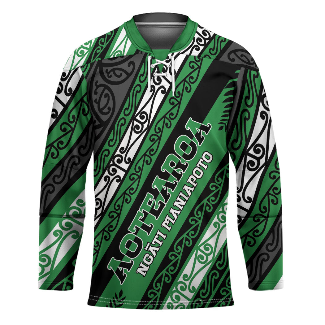 Personalised Aotearoa Ngati Maniapoto Hockey Jersey New Zealand Maori Tribal Fern Pattern