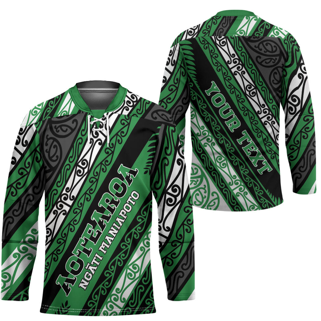 Personalised Aotearoa Ngati Maniapoto Hockey Jersey New Zealand Maori Tribal Fern Pattern