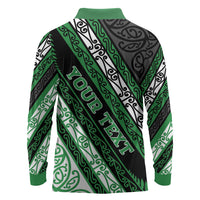 Personalised Aotearoa Ngati Maniapoto Long Sleeve Polo Shirt New Zealand Maori Tribal Fern Pattern