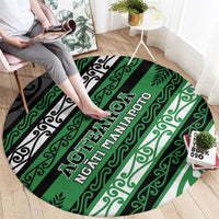 Aotearoa Ngati Maniapoto Round Carpet New Zealand Maori Tribal Fern Pattern