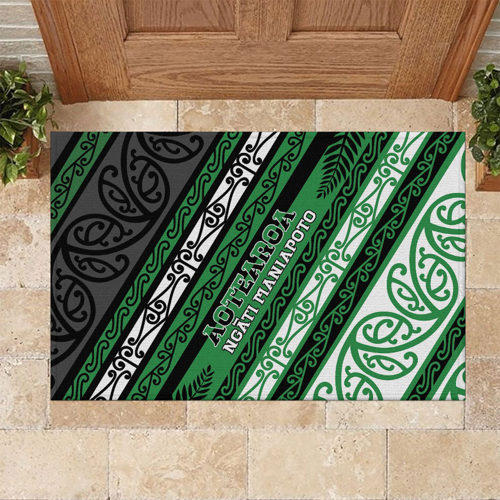 Aotearoa Ngati Maniapoto Rubber Doormat New Zealand Maori Tribal Fern Pattern