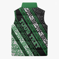 Personalised Aotearoa Ngati Maniapoto Sleeveless Puffer Jacket New Zealand Maori Tribal Fern Pattern