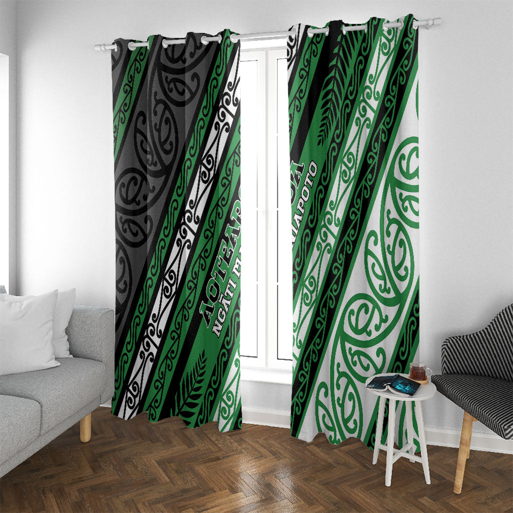 Aotearoa Ngati Maniapoto Window Curtain New Zealand Maori Tribal Fern Pattern