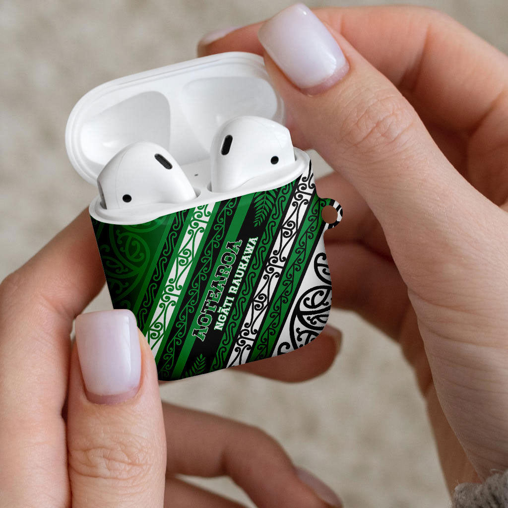 Aotearoa Ngati Raukawa AirPods Case New Zealand Maori Tribal Fern Pattern