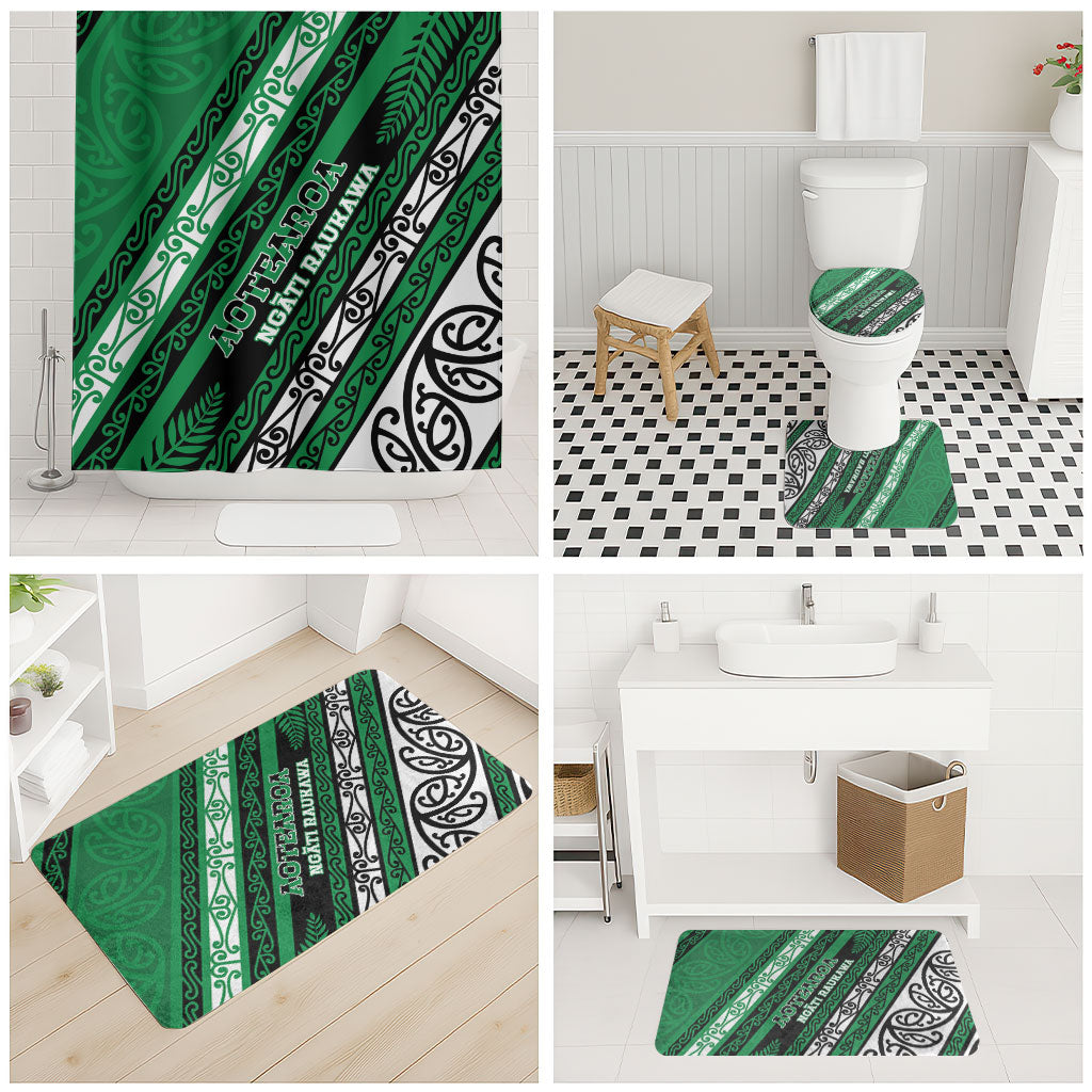 Aotearoa Ngati Raukawa Bathroom Set New Zealand Maori Tribal Fern Pattern