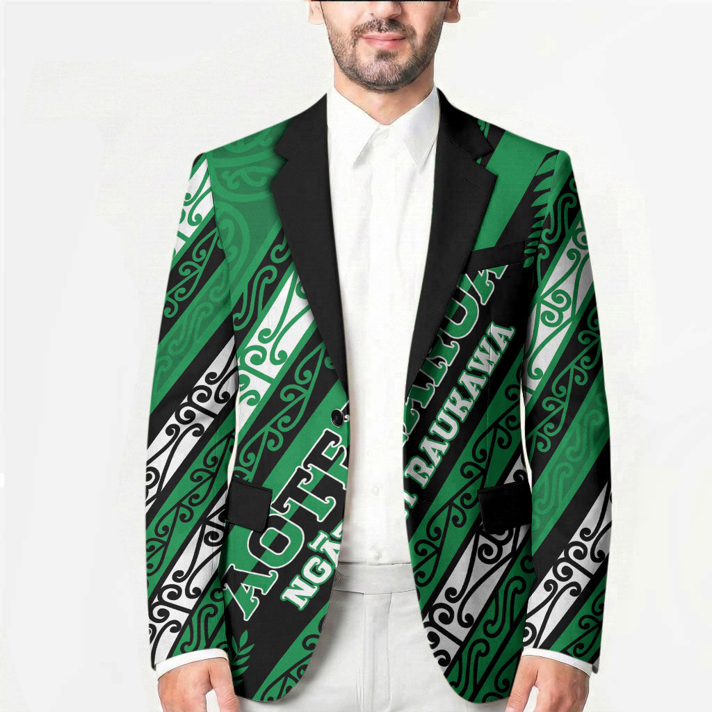 Personalised Aotearoa Ngati Raukawa Blazer New Zealand Maori Tribal Fern Pattern