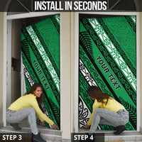 Personalised Aotearoa Ngati Raukawa Door Cover New Zealand Maori Tribal Fern Pattern