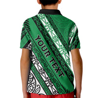 Personalised Aotearoa Ngati Raukawa Kid Polo Shirt New Zealand Maori Tribal Fern Pattern