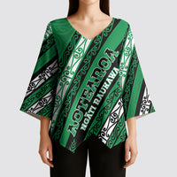Personalised Aotearoa Ngati Raukawa Kimono Sleeve Blouse New Zealand Maori Tribal Fern Pattern