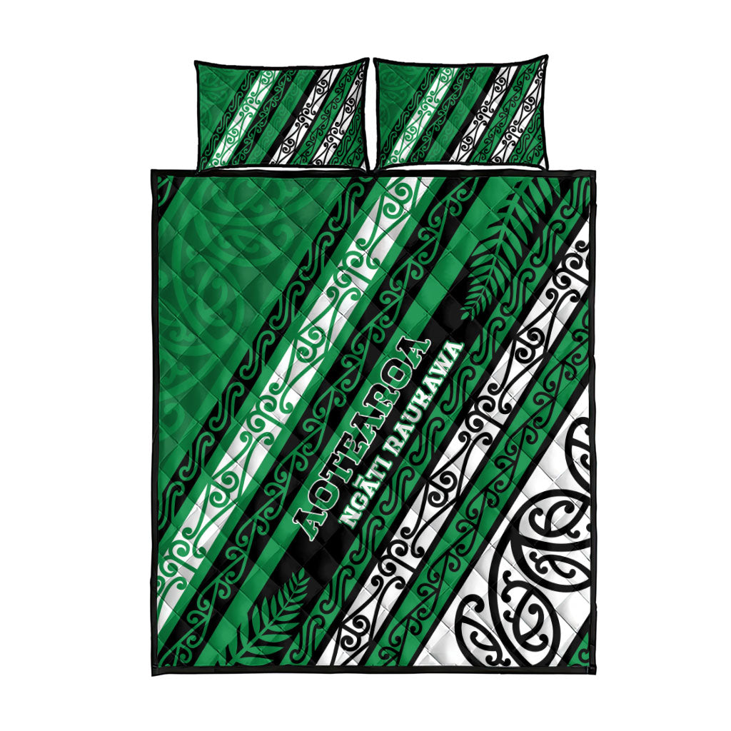 Aotearoa Ngati Raukawa Quilt Bed Set New Zealand Maori Tribal Fern Pattern