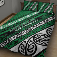 Aotearoa Ngati Raukawa Quilt Bed Set New Zealand Maori Tribal Fern Pattern