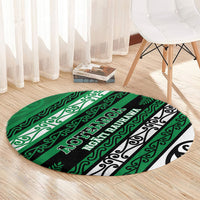 Aotearoa Ngati Raukawa Round Carpet New Zealand Maori Tribal Fern Pattern