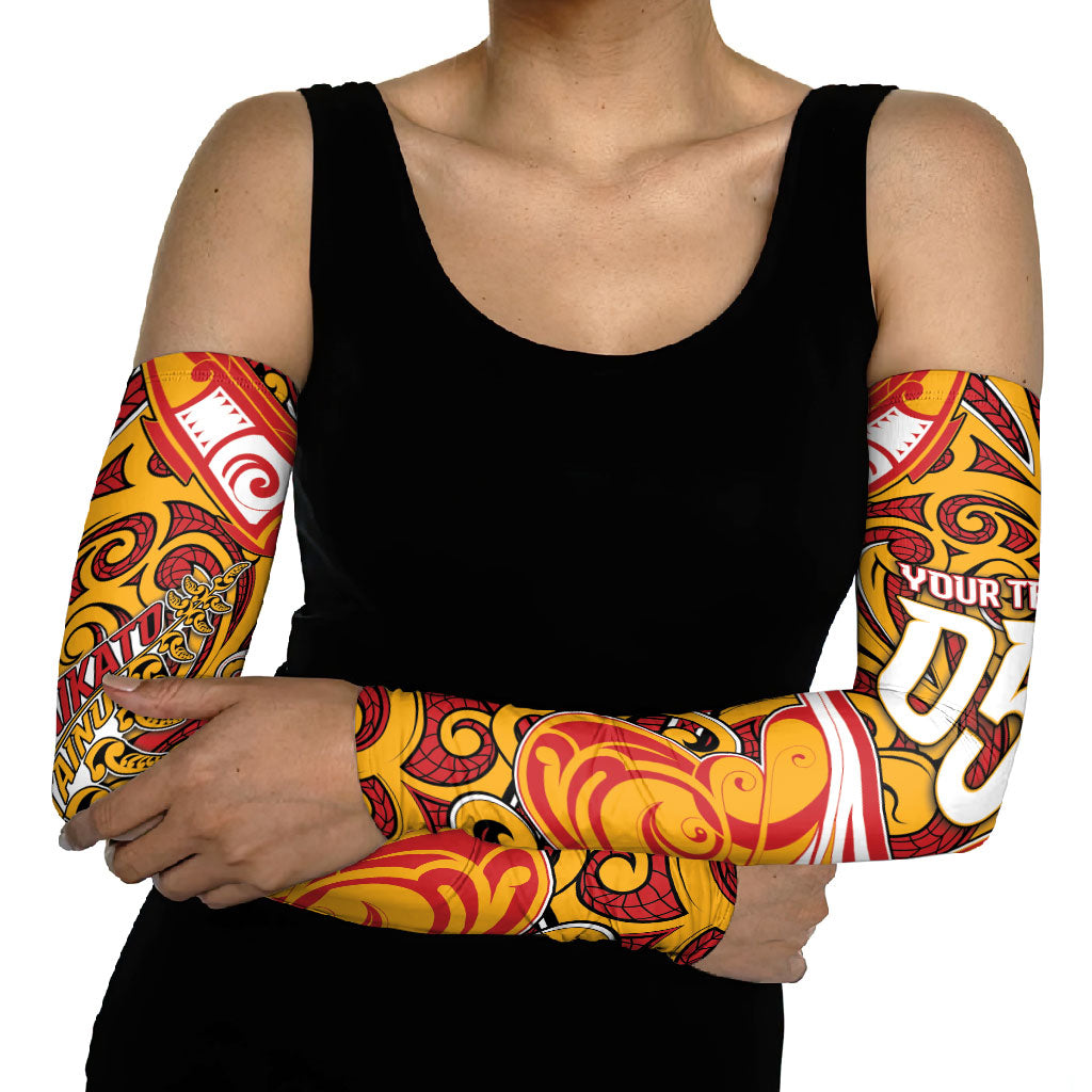 Custom Aotearoa Waikato Tainui Arm Sleeves Maori Tribal Pattern Koru Motif