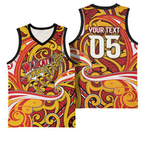 Custom Aotearoa Waikato Tainui Basketball Jersey Maori Tribal Pattern Koru Motif