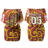 Custom Aotearoa Waikato Tainui Couples Matching Off Shoulder Short Dress and Hawaiian Shirt Maori Tribal Pattern Koru Motif