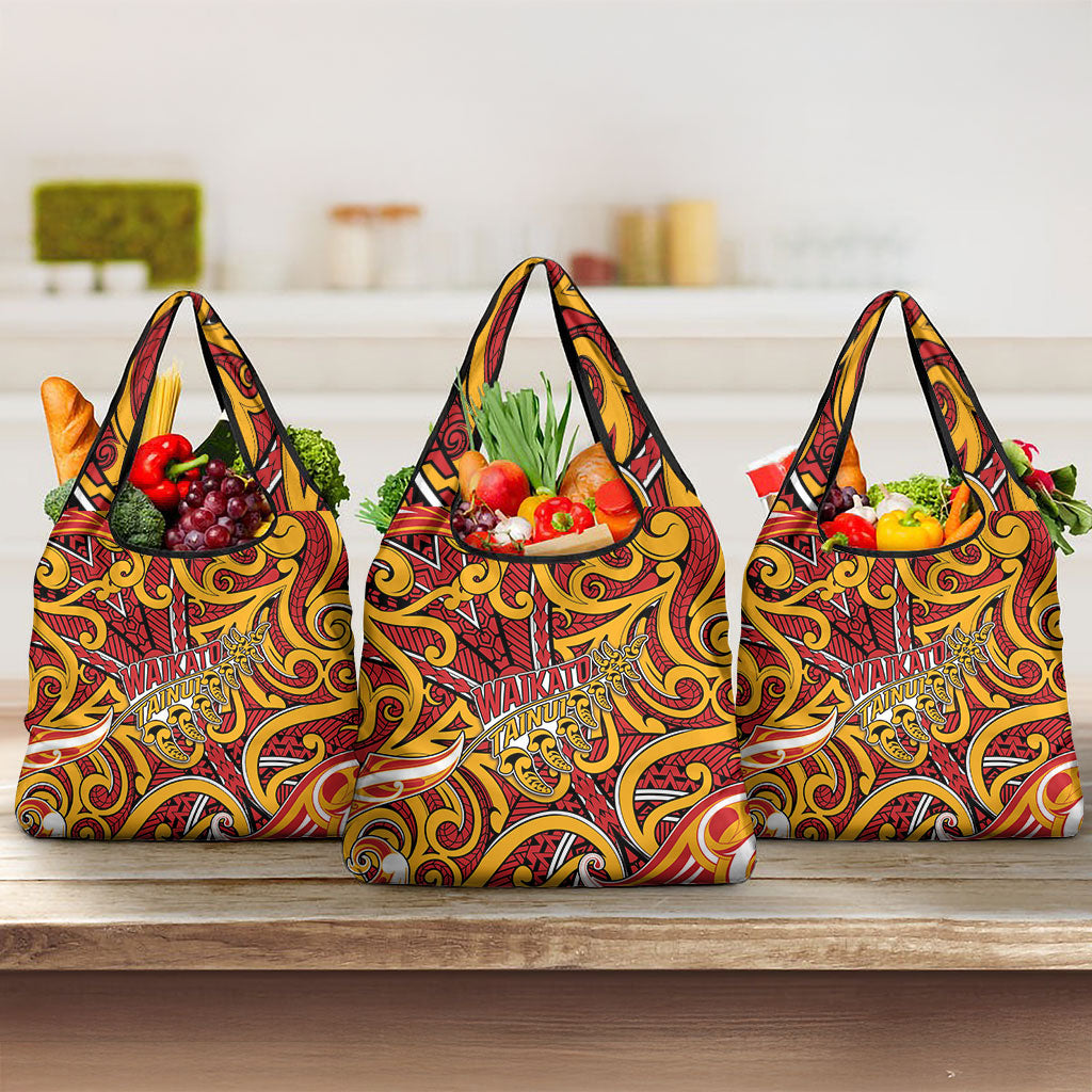 Aotearoa Waikato Tainui Grocery Bag Maori Tribal Pattern Koru Motif