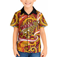 Custom Aotearoa Waikato Tainui Kid Hawaiian Shirt Maori Tribal Pattern Koru Motif