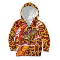 Custom Aotearoa Waikato Tainui Kid Hoodie Maori Tribal Pattern Koru Motif