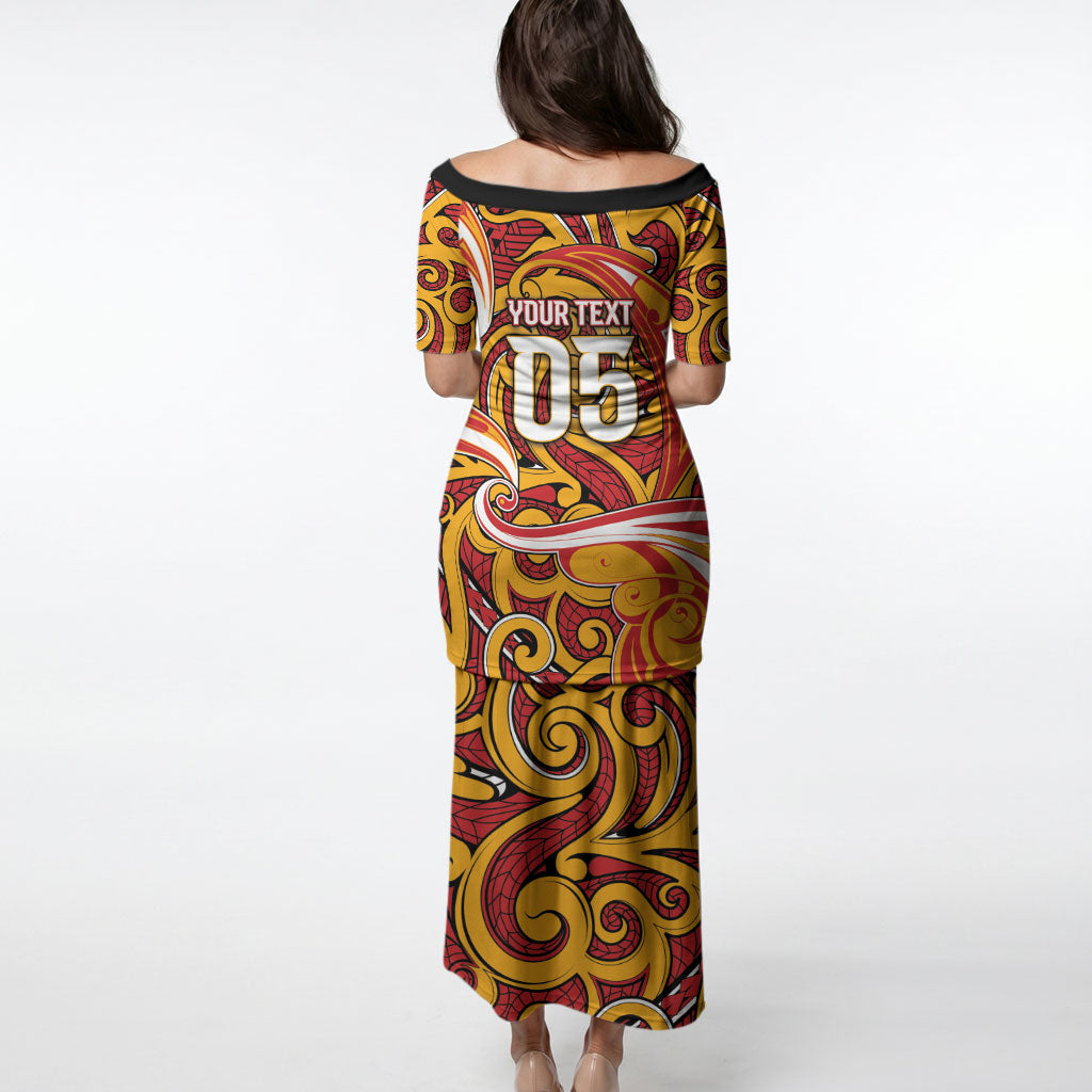 Custom Aotearoa Waikato Tainui Puletasi Maori Tribal Pattern Koru Motif