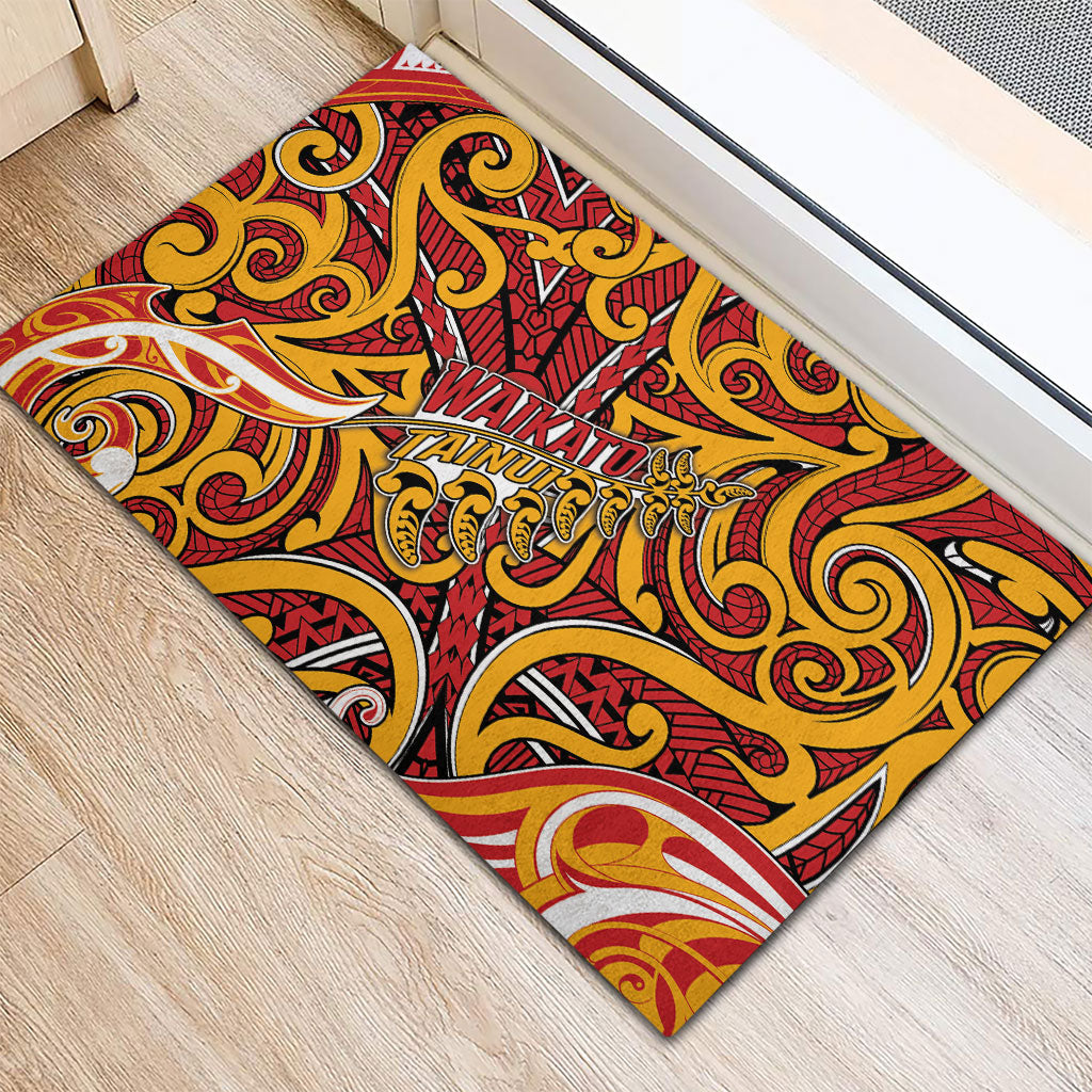 Aotearoa Waikato Tainui Rubber Doormat Maori Tribal Pattern Koru Motif