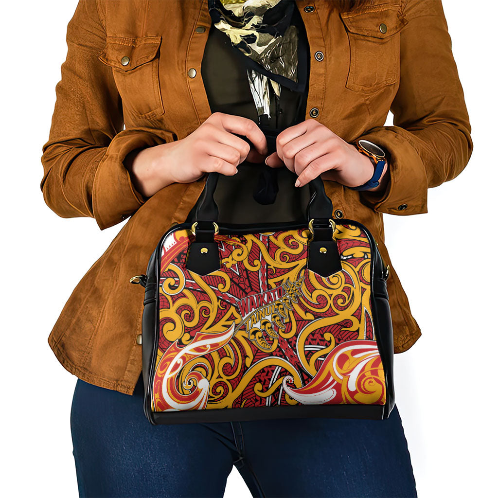 Aotearoa Waikato Tainui Shoulder Handbag Maori Tribal Pattern Koru Motif