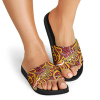 Aotearoa Waikato Tainui Slide Sandals Maori Tribal Pattern Koru Motif