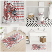 French Polynesian Christmas Bathroom Set Santa Riding Hammerhead Shark Tahitian