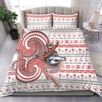 French Polynesian Christmas Bedding Set Santa Riding Hammerhead Shark Tahitian DT05 - Polynesian Pride