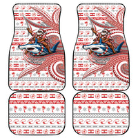 French Polynesian Christmas Car Mats Santa Riding Hammerhead Shark Tahitian DT05 - Polynesian Pride