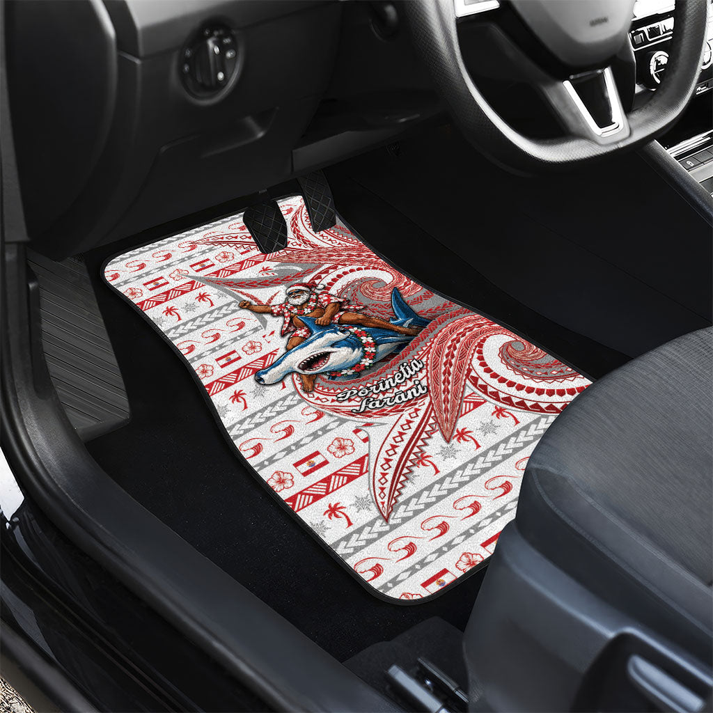 French Polynesian Christmas Car Mats Santa Riding Hammerhead Shark Tahitian DT05 - Polynesian Pride
