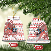 French Polynesian Christmas Ceramic Ornament Santa Riding Hammerhead Shark Tahitian
