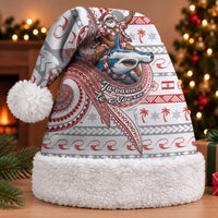 French Polynesian Christmas Santa Hat Santa Riding Hammerhead Shark Tahitian