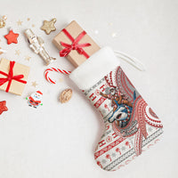 French Polynesian Christmas Stocking Santa Riding Hammerhead Shark Tahitian