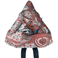 French Polynesian Christmas Cloak Santa Riding Hammerhead Shark Tahitian