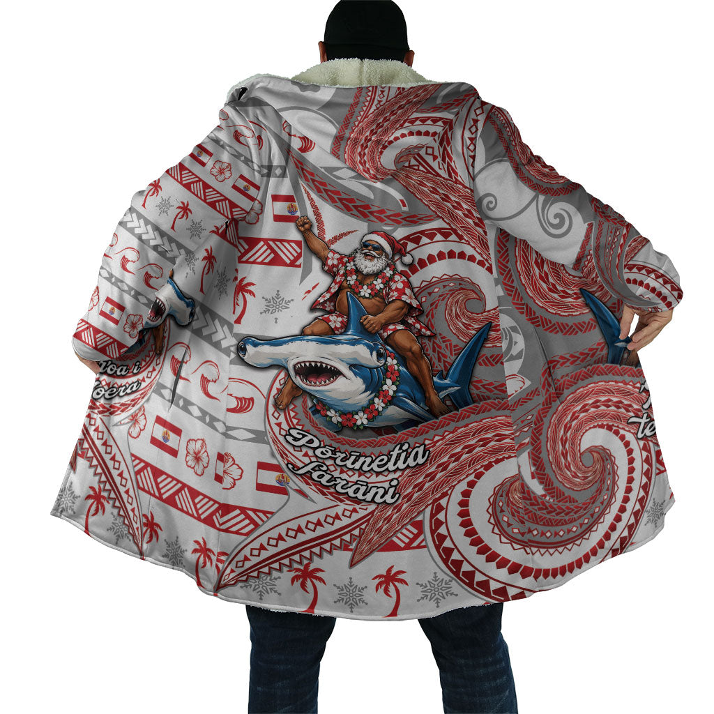 French Polynesian Christmas Cloak Santa Riding Hammerhead Shark Tahitian