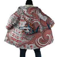 French Polynesian Christmas Cloak Santa Riding Hammerhead Shark Tahitian