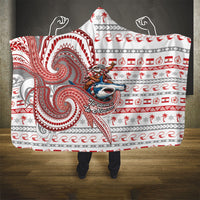 French Polynesian Christmas Hooded Blanket Santa Riding Hammerhead Shark Tahitian DT05 - Polynesian Pride